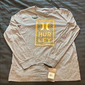 Hurley Gray Long Sleeve Tee with Graphic